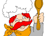 Desenho Chefe com bigode pintado por joão pedro