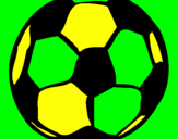 Desenho Bola de futebol pintado por caetano