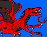 Desenho Dragão réptil pintado por Starsky 