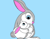 Desenho Mãe coelho pintado por maria eduarda