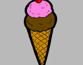 Desenho Cone de gelado pintado por tata
