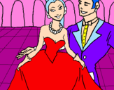 Desenho Princesa e príncipe no baile pintado por vitoriaa