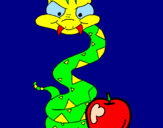 Desenho Serpente e maçã pintado por Tamires