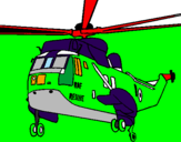 Desenho Helicoptero de resgate pintado por Edinei