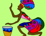 Desenho Mulher com tambor pintado por Eduardo