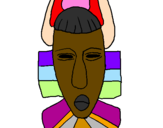 Desenho Máscara africana pintado por jaciely