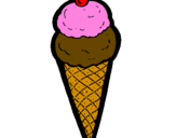 Desenho Cone de gelado pintado por lu