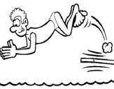 Desenho Salto de trampolim pintado por judo