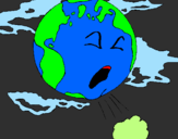 Desenho Terra doente pintado por gabriel