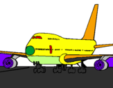 Desenho Avião em pista pintado por zilda 