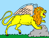 Desenho Leão alado pintado por Leão  voador