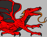 Desenho Dragão réptil pintado por isabela trojan