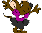 Desenho Rata com vestido pintado por kaàrol