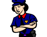 Desenho Mulher polícia pintado por felipe