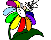Desenho Margarida com abelha pintado por eefje