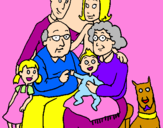 Desenho Família pintado por alana