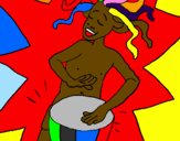 Desenho Músico africano pintado por jéssika