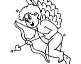 Desenho Cupido com grandes asas pintado por 1