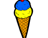 Desenho Cone de gelado pintado por anónimo