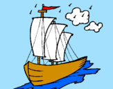 Desenho Barco veleiro pintado por tendy