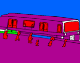 Desenho Passageiros à espera do comboio pintado por rodrigo