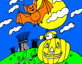 Desenho Paisagem Halloween pintado por elisabete