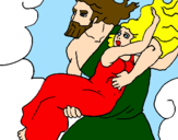 Desenho O rapto de Perséfone pintado por maria helena