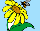 Desenho Margarida com abelha pintado por Karen