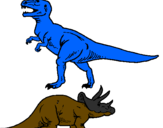 Desenho Tricerátopo e tiranossauro rex pintado por jjjjjjjjjjjjjjjjjjjjjjjjj