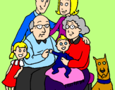 Desenho Família pintado por lucas