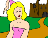 Desenho Princesa e castelo pintado por Princesa
