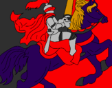 Desenho Cavaleiro a cavalo pintado por mateus