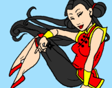 Desenho Princesa ninja pintado por Lara 