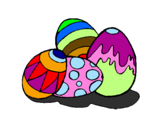 Desenho Ovos de páscoa pintado por 7