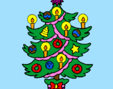 Desenho Árvore de natal com velas pintado por Eduardo Ricardo Favoreti