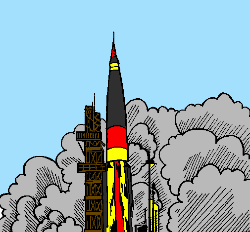 Desenho Lançamento foguete pintado por israel