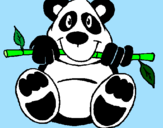 Desenho Urso panda pintado por katy