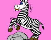 Desenho Zebra a saltar pedras pintado por Anastasiya