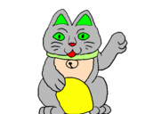 Desenho Gato da fortuna pintado por ellen