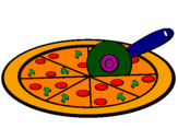 Desenho Pizza pintado por julia  gabriela