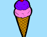 Desenho Cone de gelado pintado por clercia