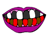 Desenho Boca e dentes pintado por katy