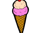 Desenho Cone de gelado pintado por sorvete