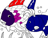 Desenho Peixes pintado por cla