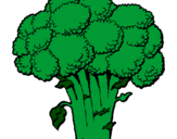 Desenho Brócolos pintado por faby