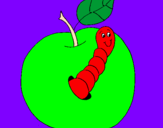 Desenho Maçã com lagarto pintado por bilu