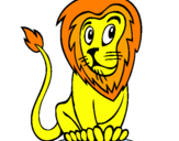 Desenho Leão pintado por sofia