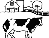 Desenho Vaca a pastar pintado por vaca
