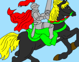 Desenho Cavaleiro a cavalo pintado por adriel