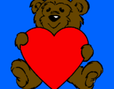 Desenho Urso apaixonado pintado por tatiane